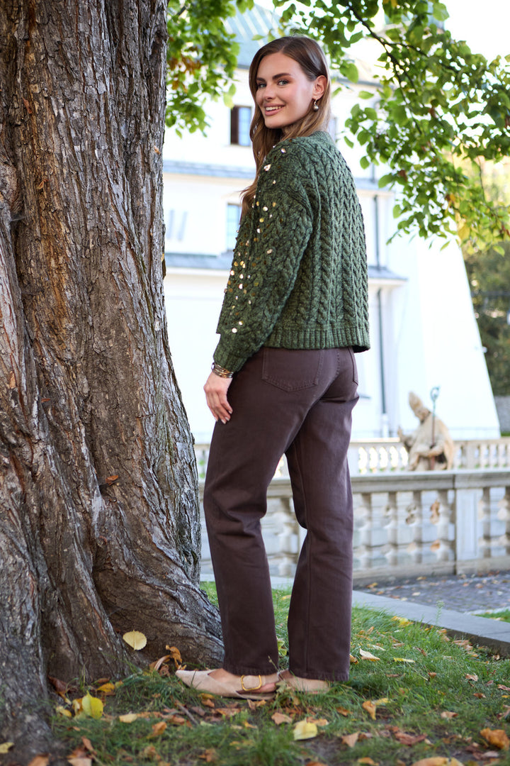 Deco Cable Knit Cardigan