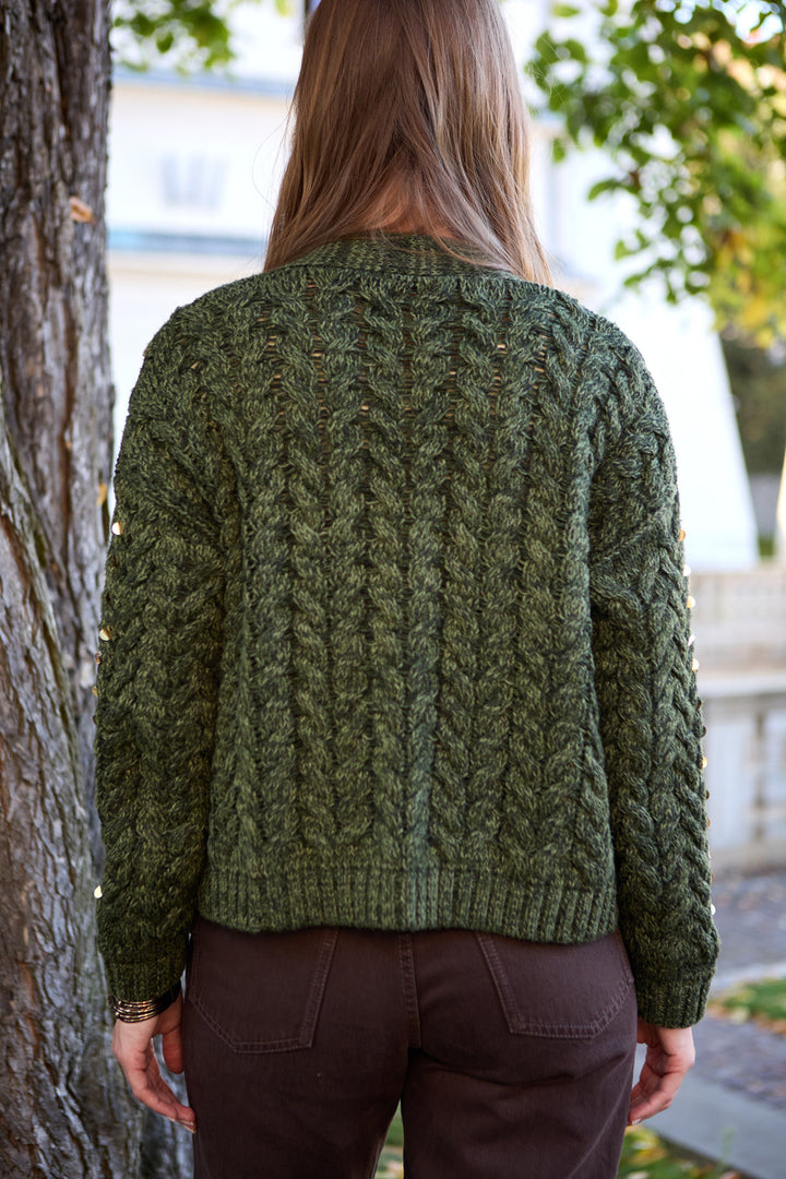 Deco Cable Knit Cardigan