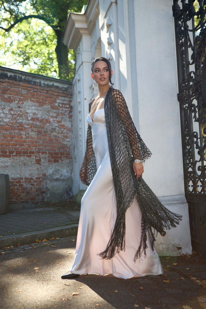 Metallic Crochet Fringe Kimono