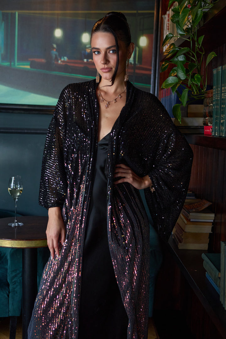 Sequin Kimono Duster Formal