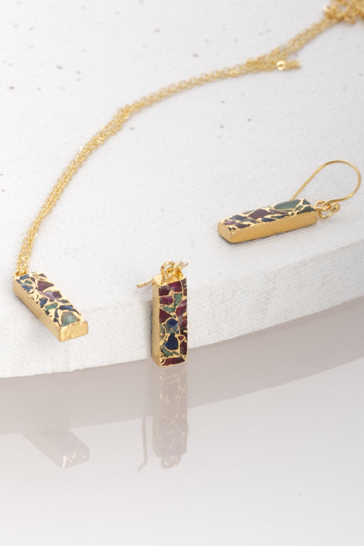 Mojave Mini Rectangle Earring and Necklace Set