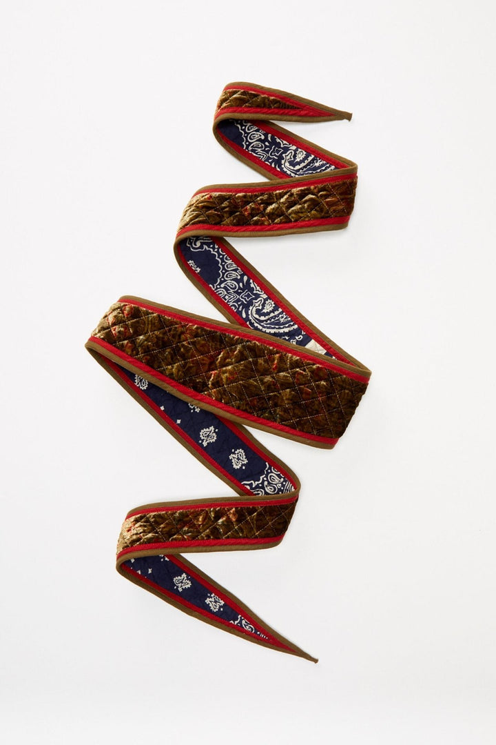 Mian Quilted Paisley Reversible Wrap Belt