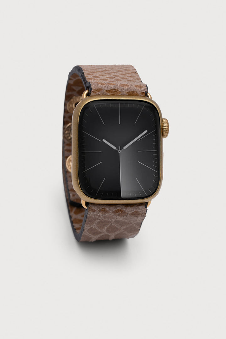 Snakeprint Embossed Leather Apple Watch Band