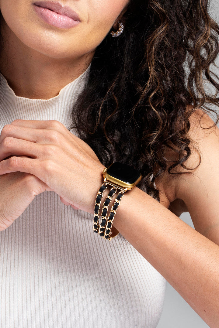 Leather Gold Chain Apple Watch Band