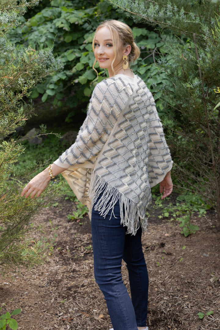 Chevron Pom-Pom Poncho