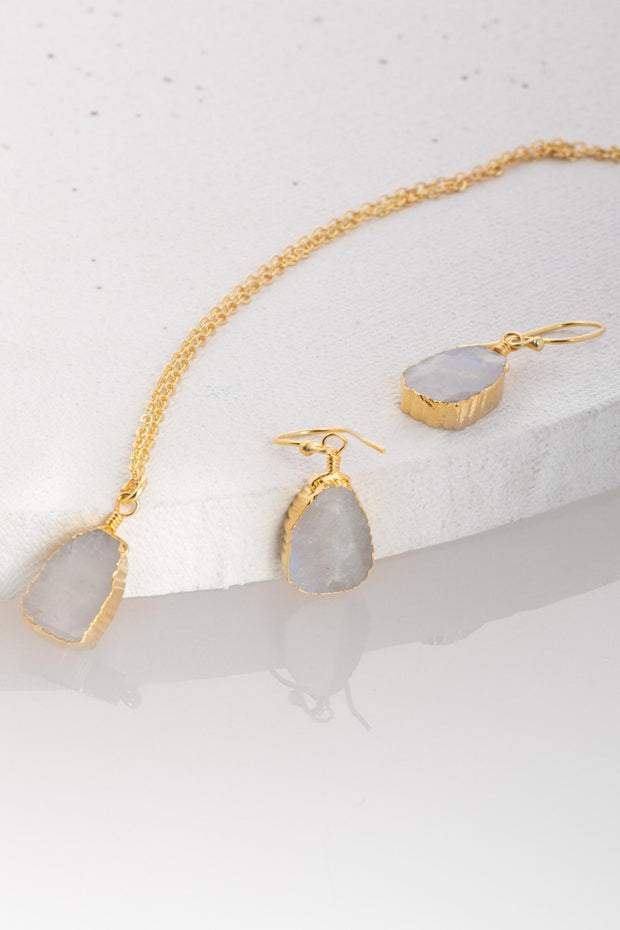Mini Gemstone Earring and Necklace Set