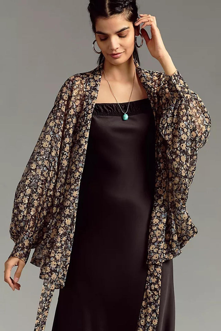 Tie Front Flora Kimono