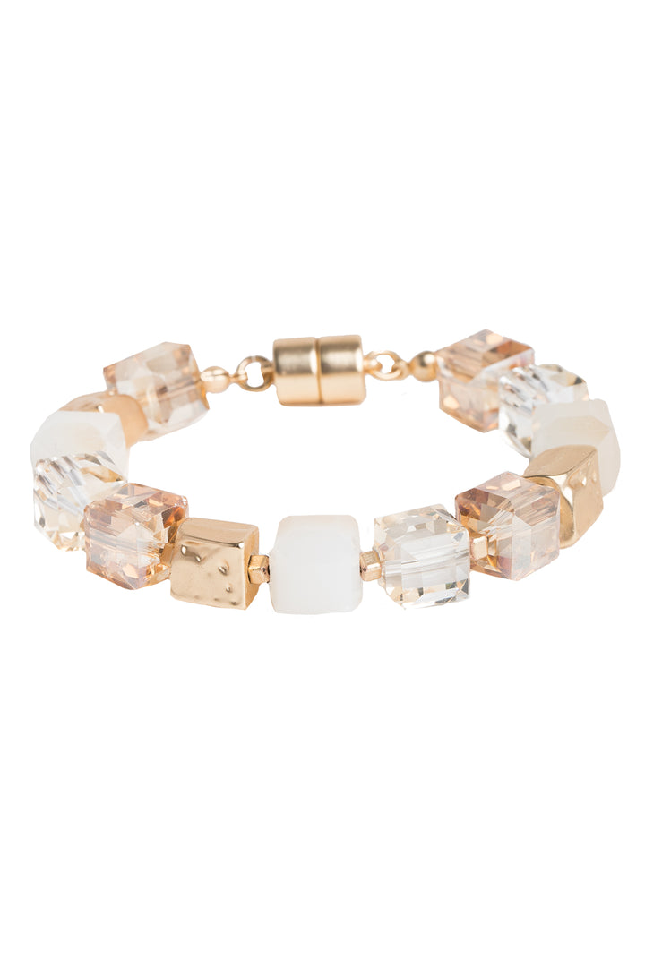 Faceted Bead and Stone Bracelet