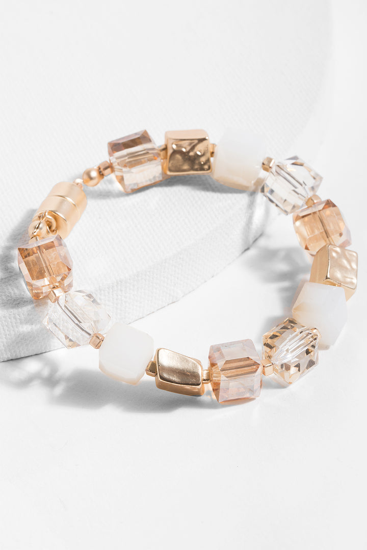 Faceted Bead and Stone Bracelet