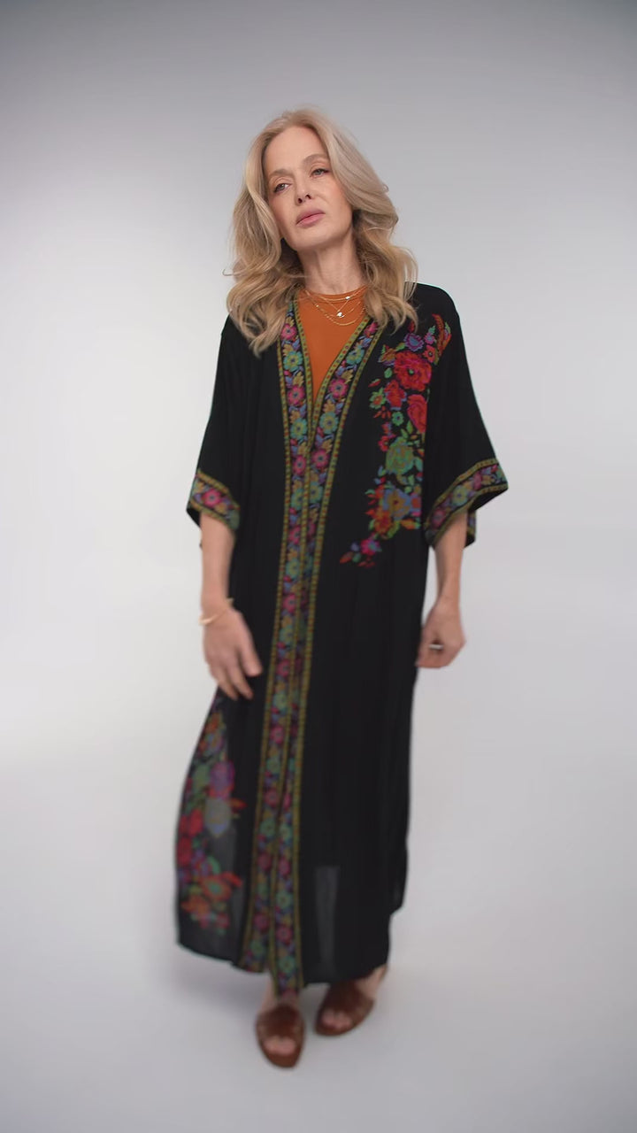 Long Floral Kimono Cover