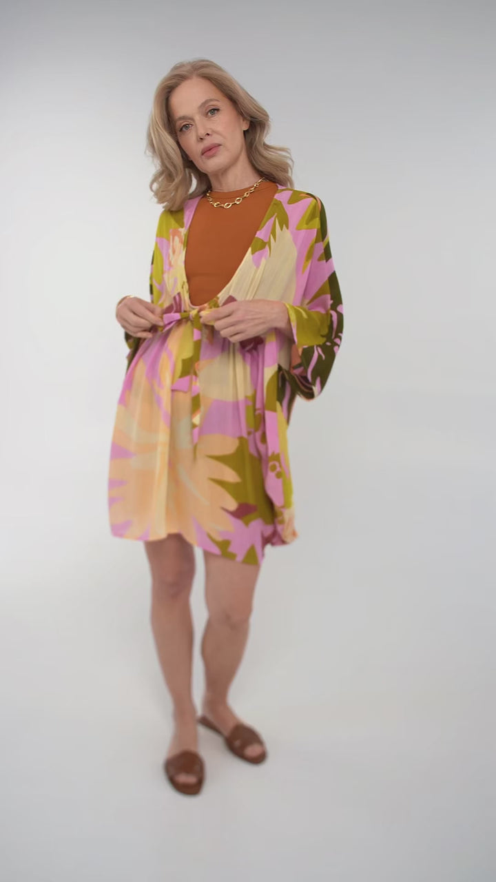 Multicolor Floral Short Kaftan