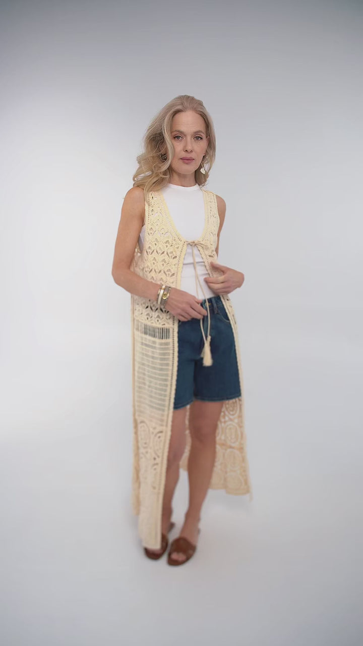 Lace Open Woven Cover Up