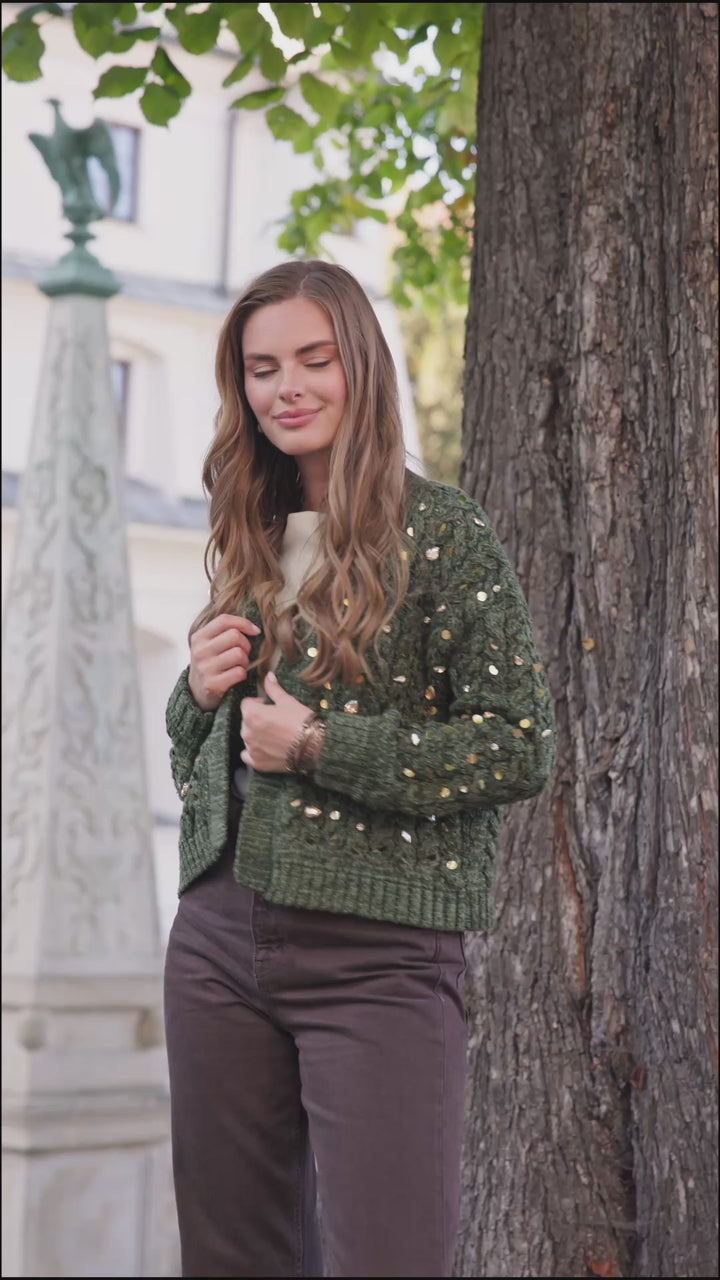 Deco Cable Knit Cardigan