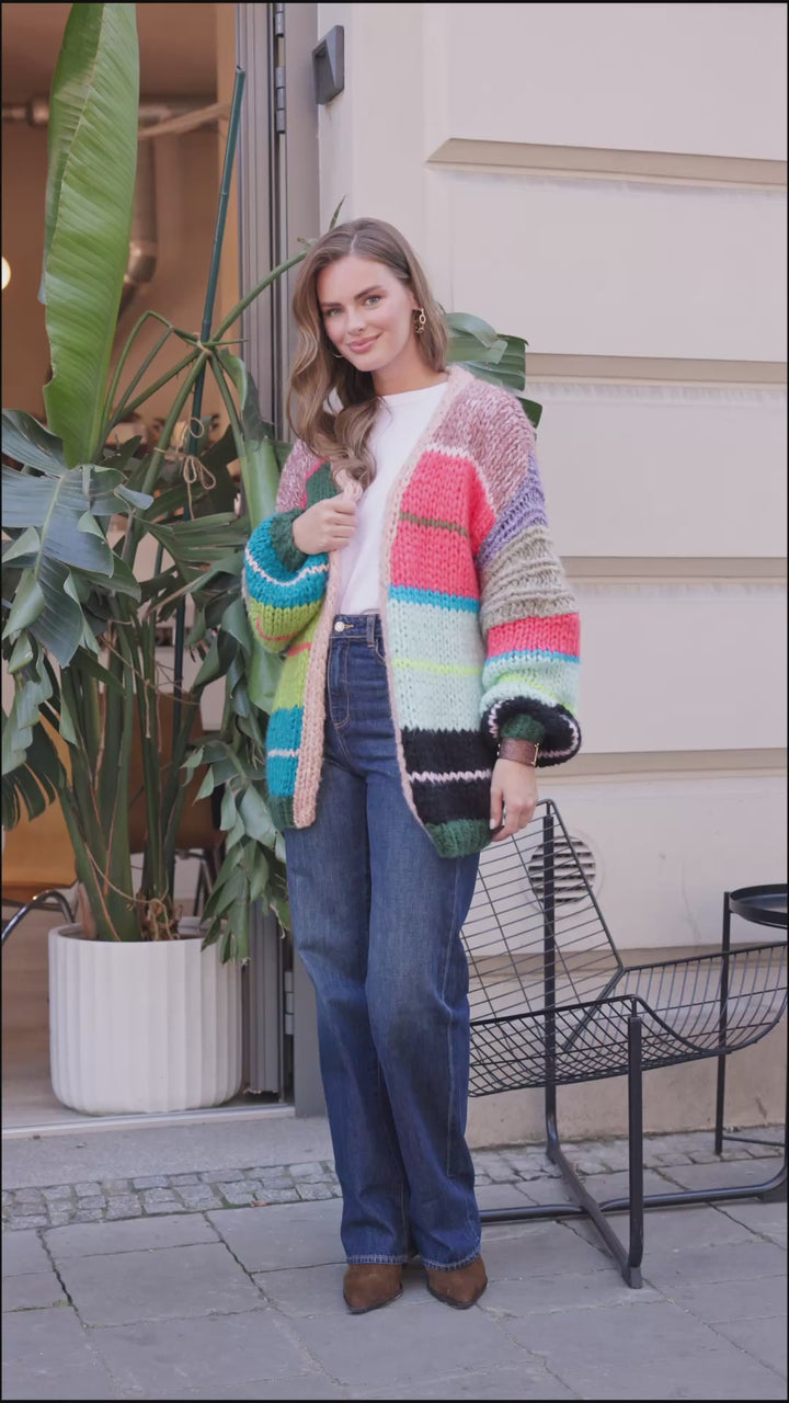 Knitted Rainbow Multitoned Cardigan