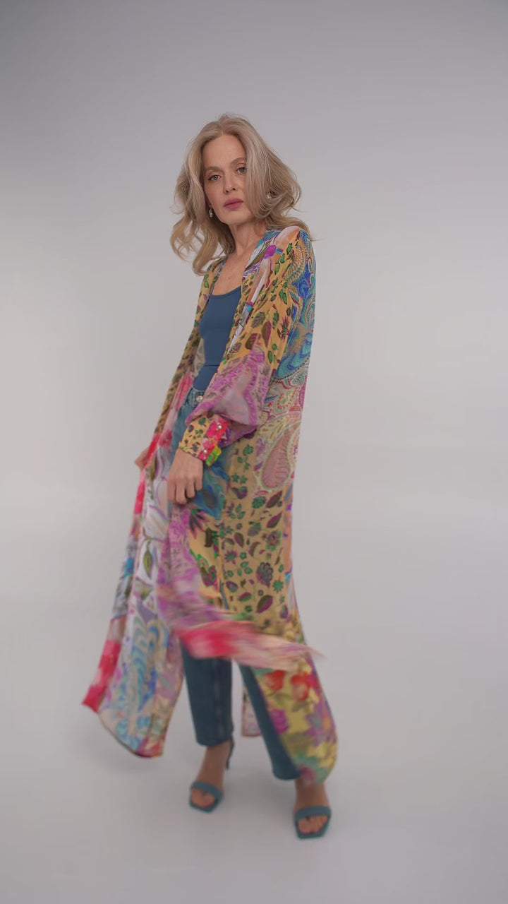 Spring Floral Patchwork Kimono
