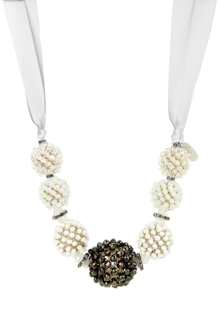 Ribbon Raspberry Collar Necklace
