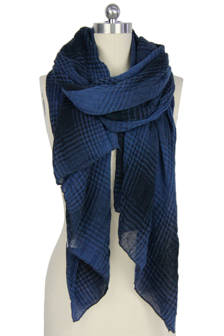 Two Toned Faded Plaid Scarf