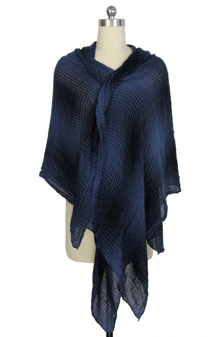 Two Toned Faded Plaid Scarf