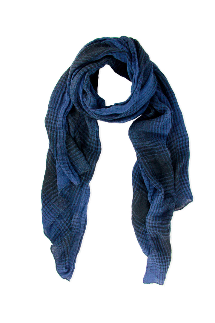 Two Toned Faded Plaid Scarf