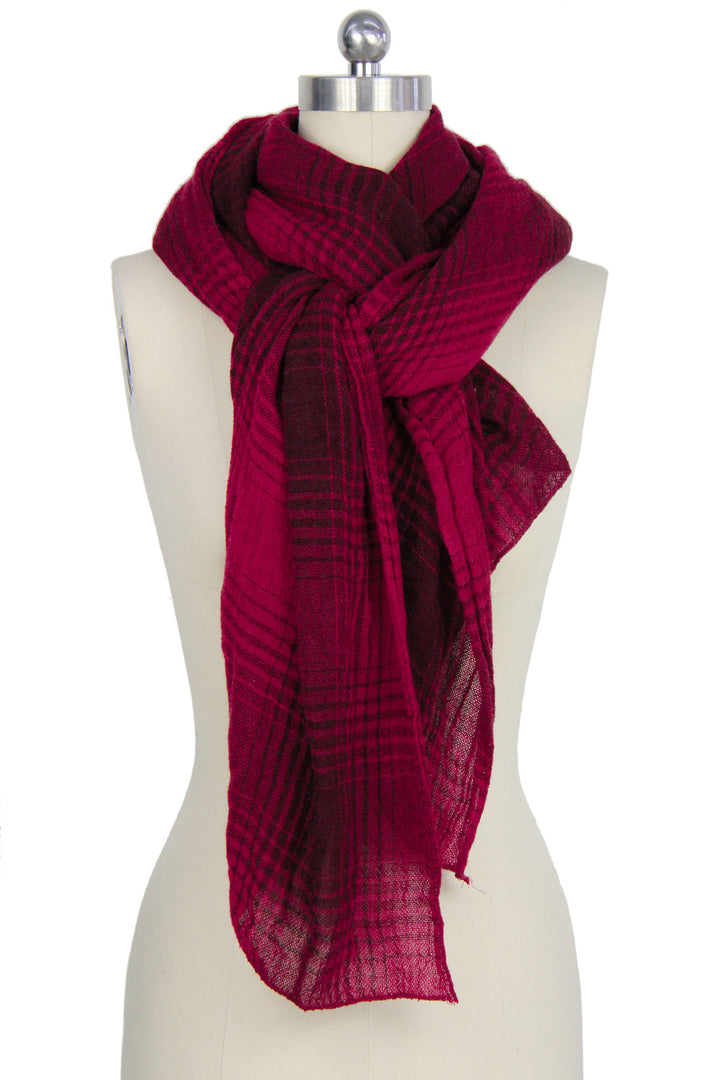 Two Toned Faded Plaid Scarf