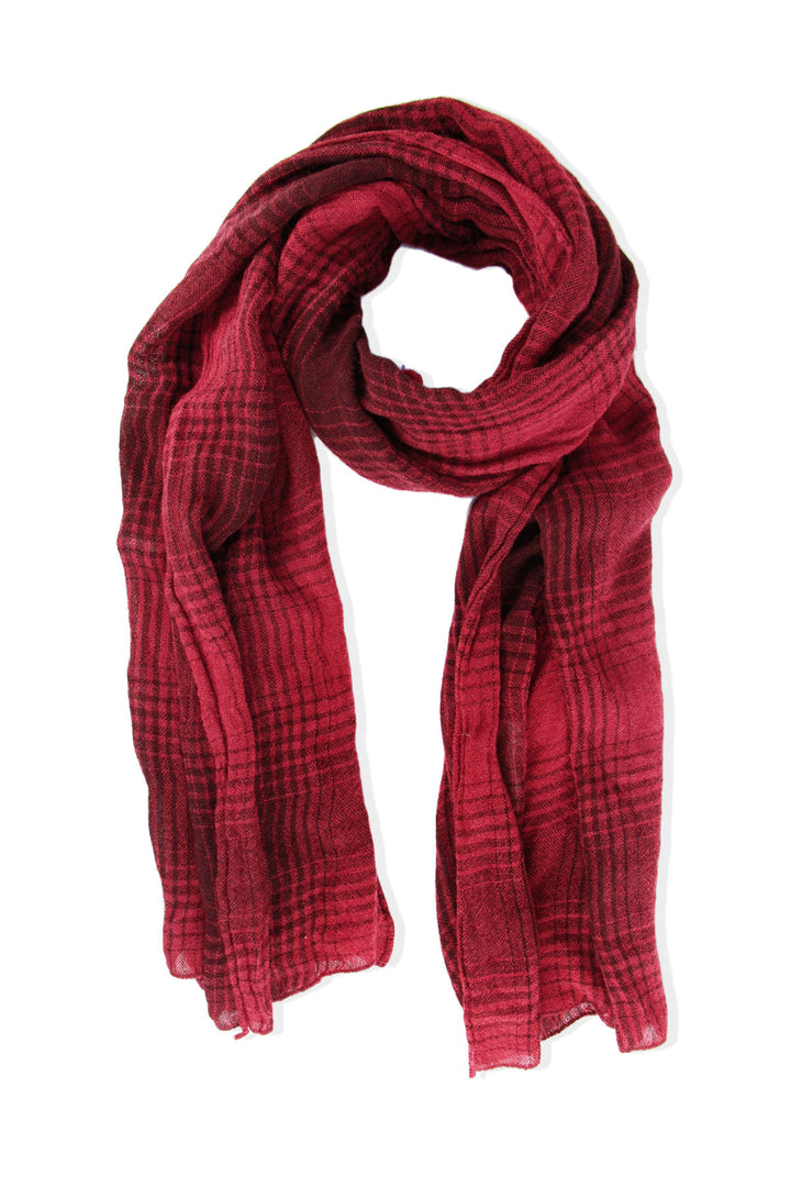 Two Toned Faded Plaid Scarf
