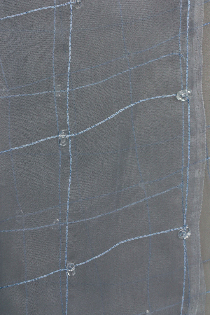 Embroidered Silk Fringed Scarf