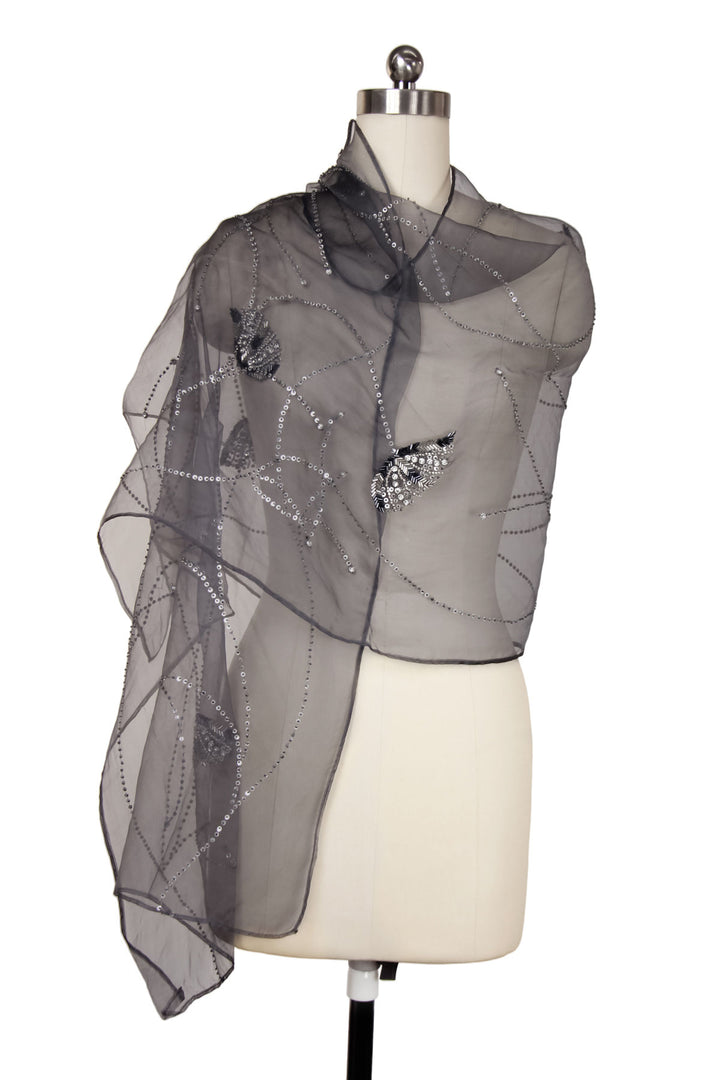 Organza Embellished Scarf