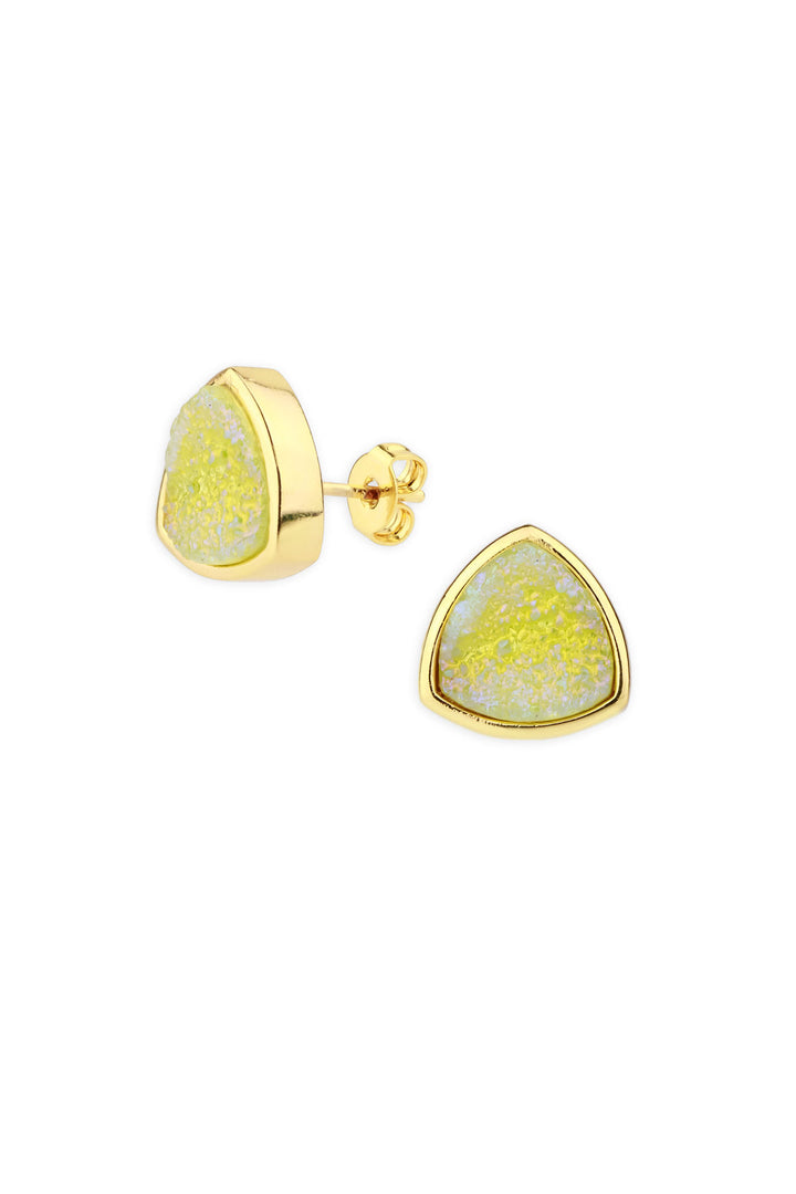 Pyramid Druzy Earring