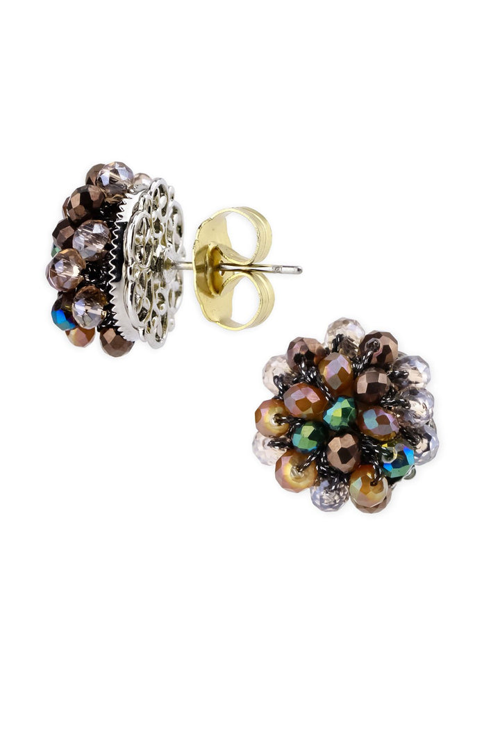 Raspberry Cluster Stud Beaded Earring