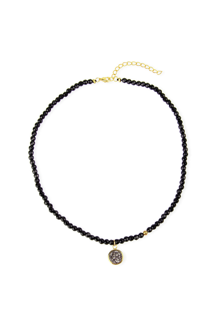 Beaded Necklace with Druzy Pendant