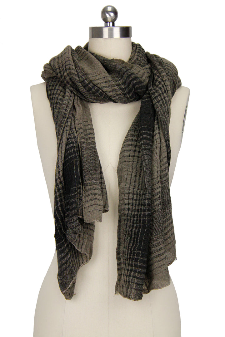 Two Toned Faded Plaid Scarf