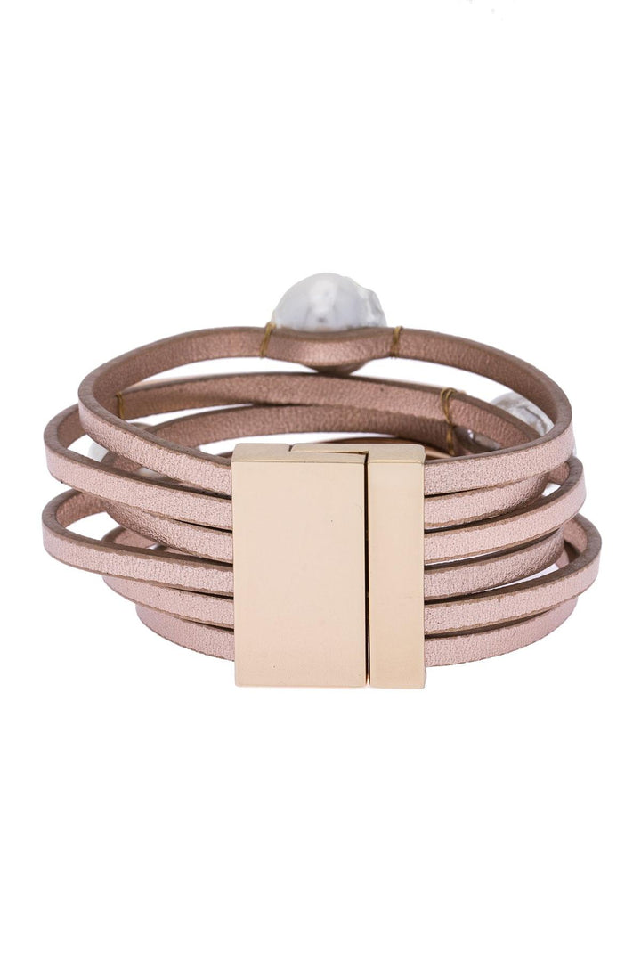 Achai Pearl Leather Bracelet
