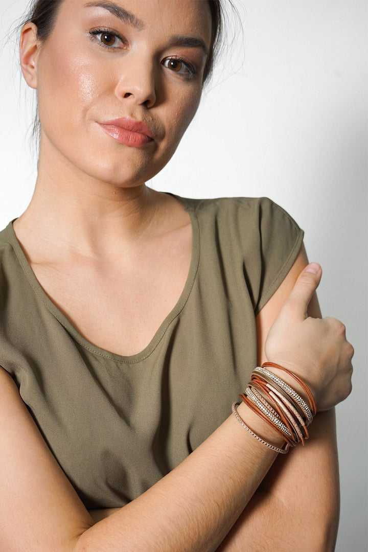Flaunt Rhinestone Multi Strand Bracelet