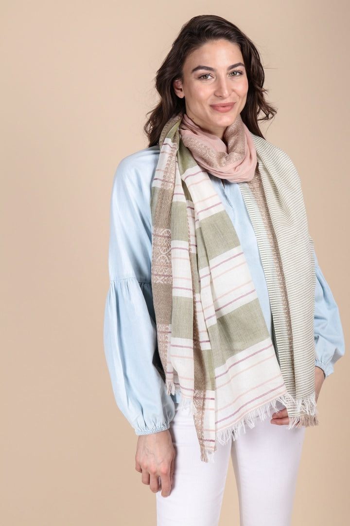 Color Block Stripe Scarf