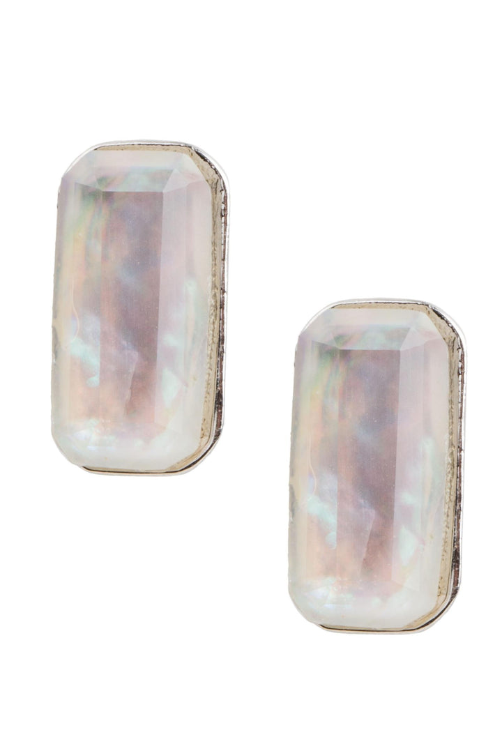 Prism Baguette Earring White