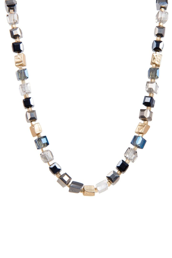 Faceted Bead and Stone Necklace