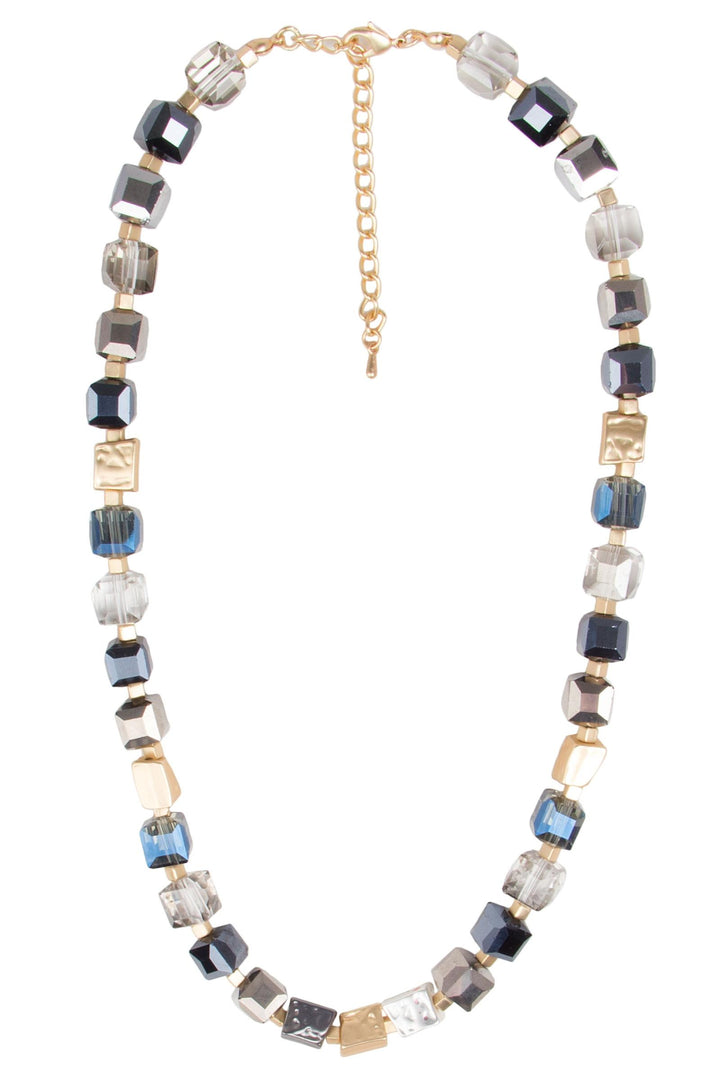 Faceted Bead and Stone Necklace