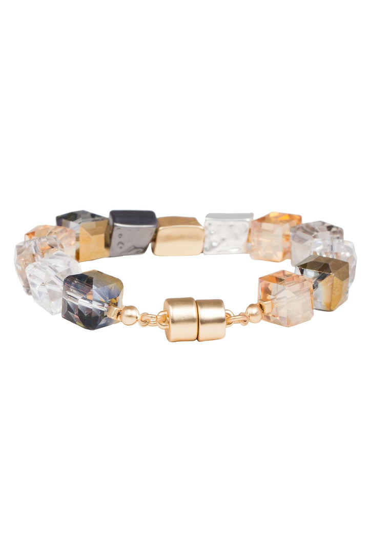 Faceted Bead and Stone Bracelet