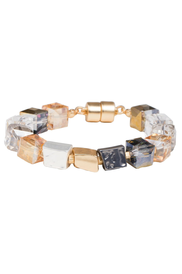 Faceted Bead and Stone Bracelet