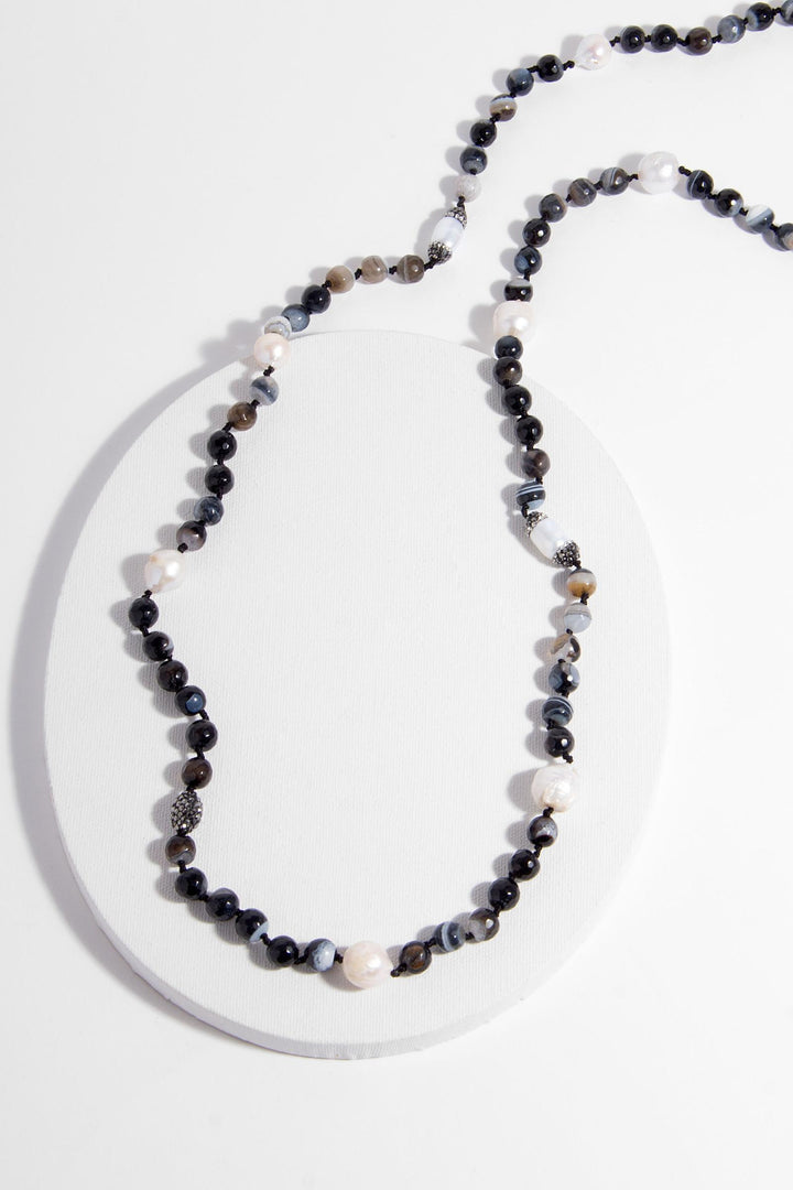 Tahitian Pearl Beaded Long Necklace