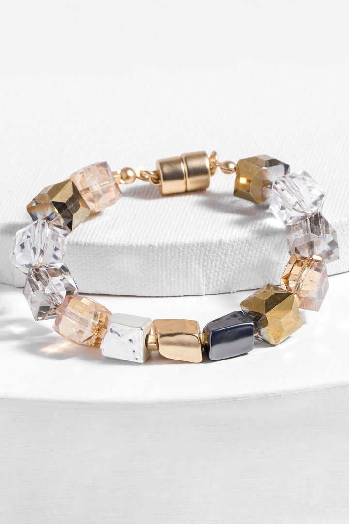 Faceted Bead and Stone Bracelet
