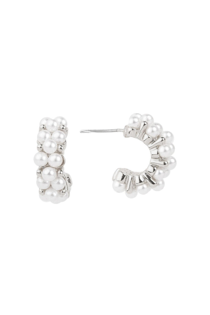 Seraphina Pearl Hoop Earrings