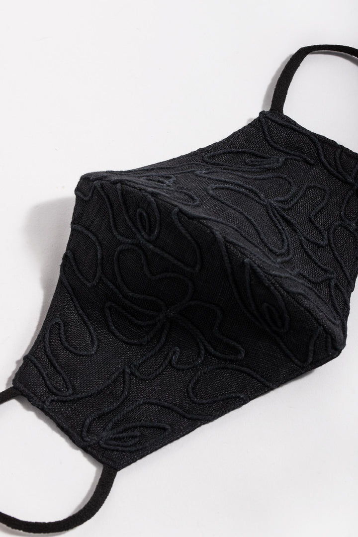 Linen Embroidered Face Mask