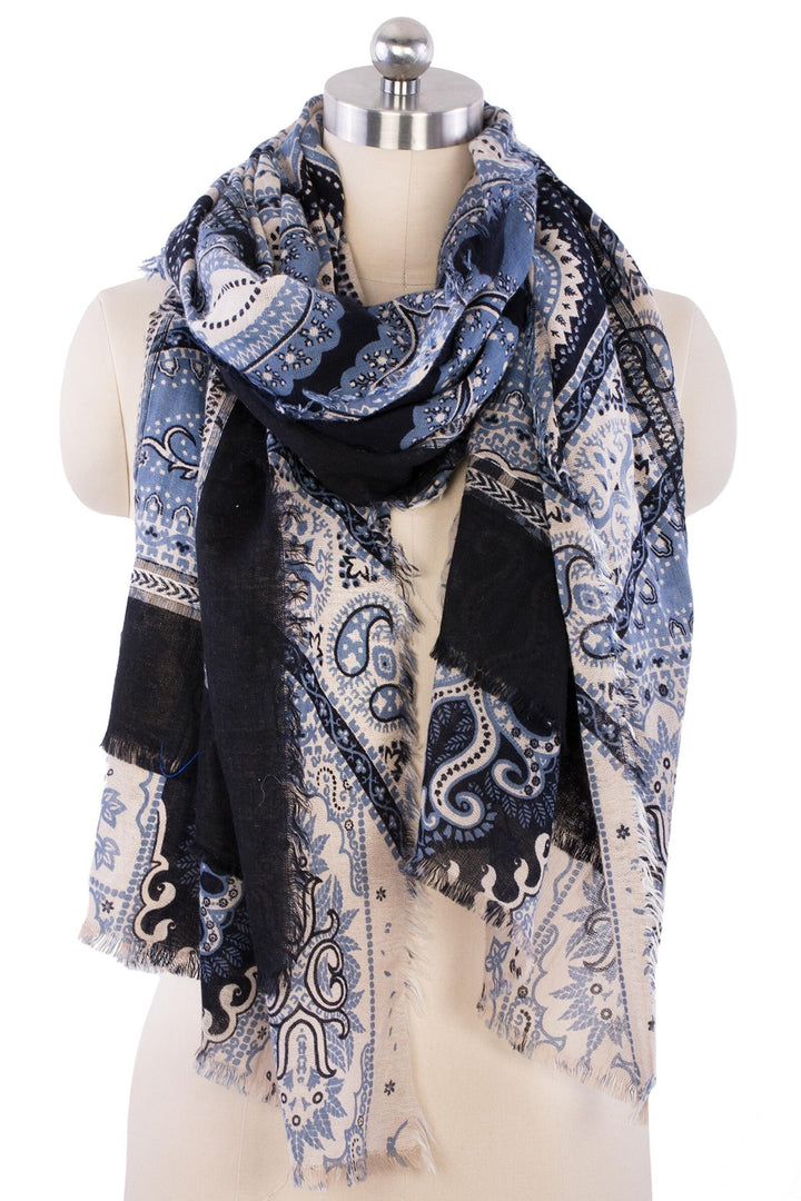 Barbara Frayed Patchwork Scarf