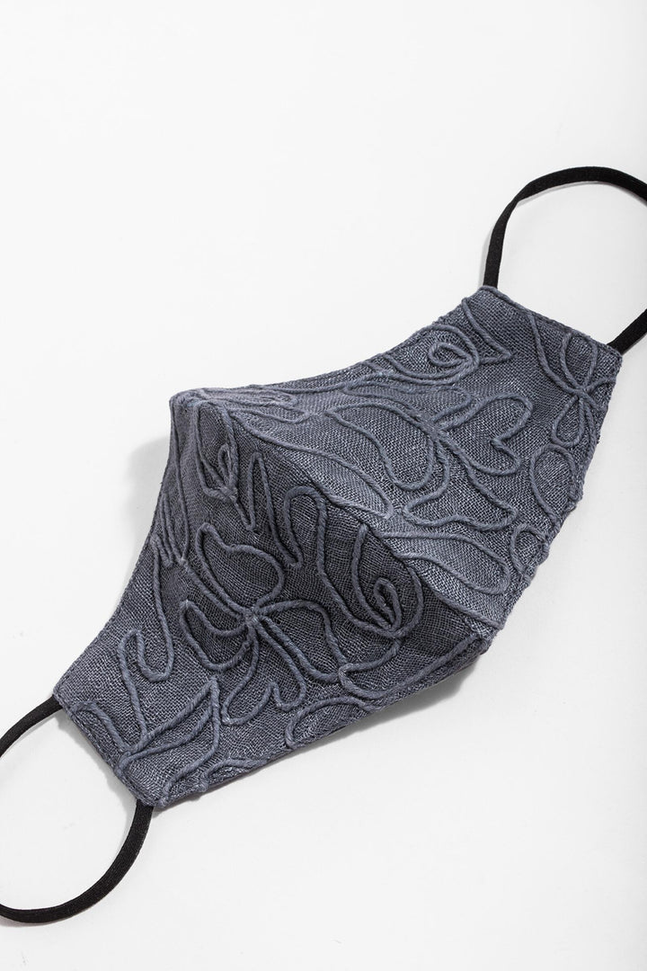 Linen Embroidered Face Mask