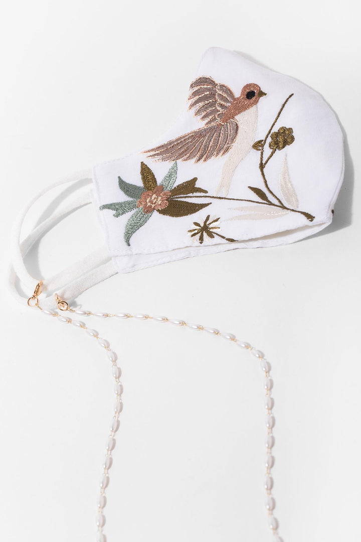 Hummingbird Hand-Embroidered Face Mask