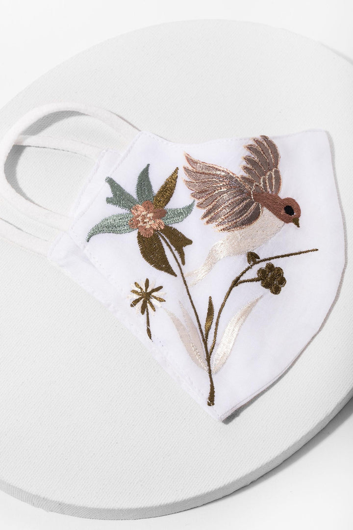 Hummingbird Hand-Embroidered Face Mask