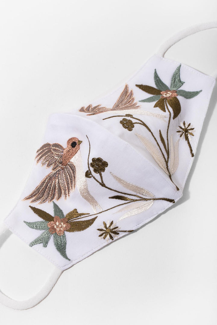 Hummingbird Hand-Embroidered Face Mask