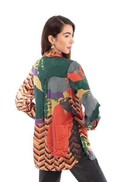 Satin Abstract Geometric Shirt (Pack of 9)