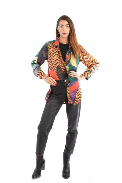 Satin Abstract Geometric Shirt (Pack of 9)